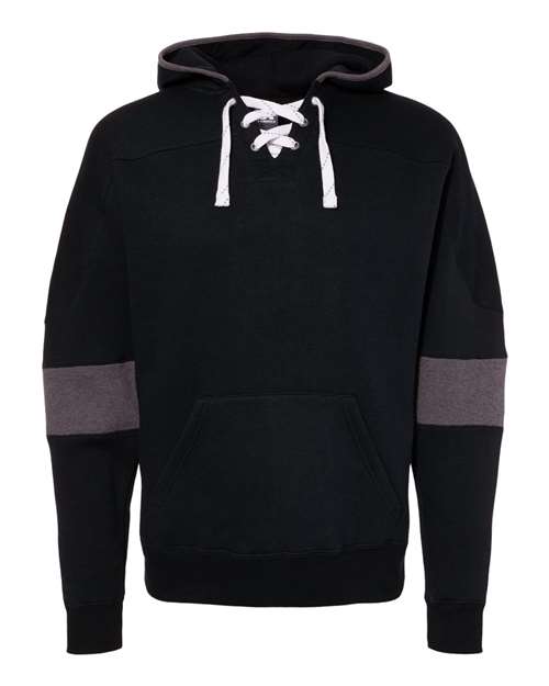 J. America Men's Sport Lace Colorblocked Fleece Hooded Sweatshirt 8832