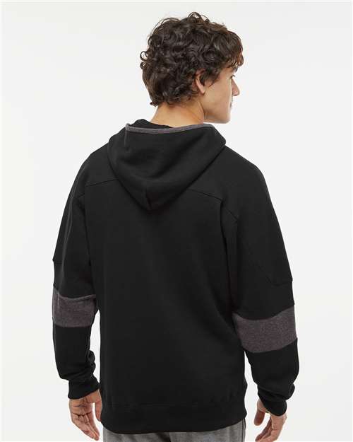 J. America Men's Sport Lace Colorblocked Fleece Hooded Sweatshirt 8832