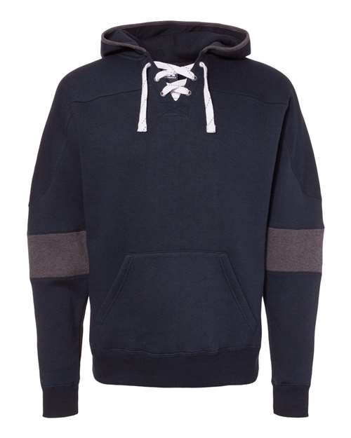 J. America Men's Sport Lace Colorblocked Fleece Hooded Sweatshirt 8832